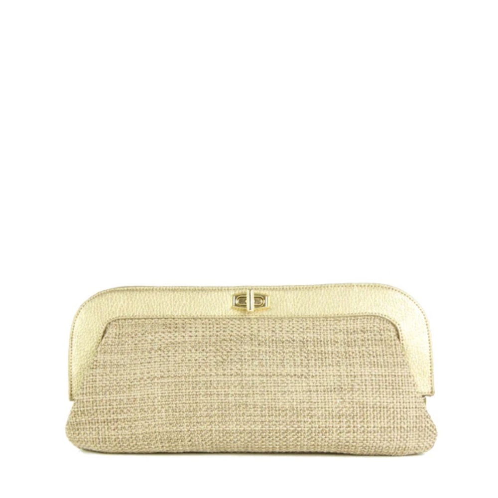 Ivanka Trump metallic woven jute Clutch‎